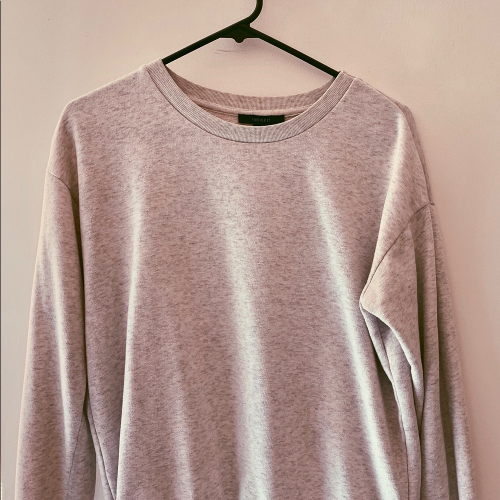 Static white pullover sweatshirt